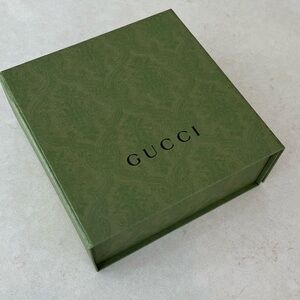 Gucci Empty Storage Box with Gucci tissue paper and Gucci receipt holder
